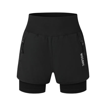 Damen 2-in-1 MTB Fahrradhose mit 4D Sitzpolster – Atmungsaktiv & Schnelltrocknend