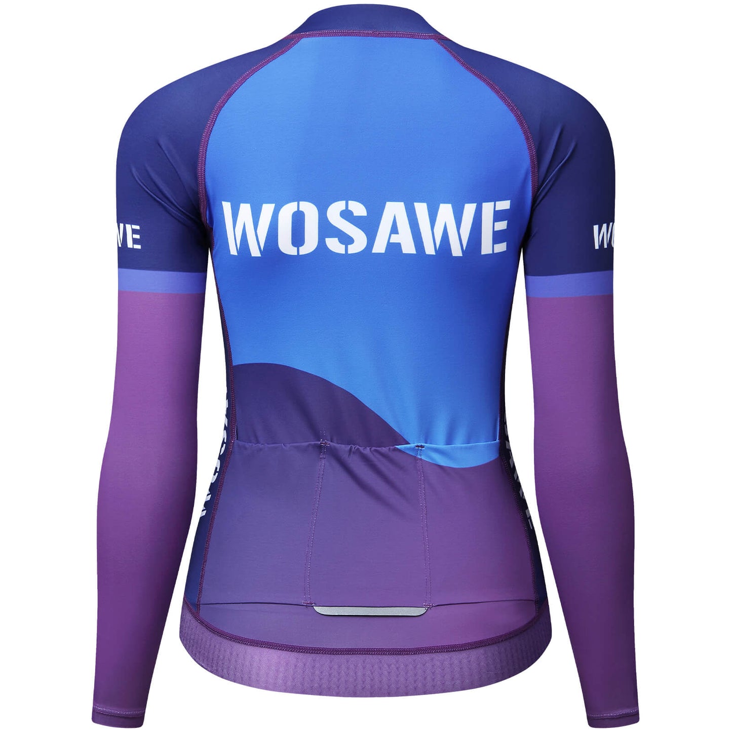Damen Fahrradtrikot Langarm – Atmungsaktives Radtrikot mit 3 Rückentaschen