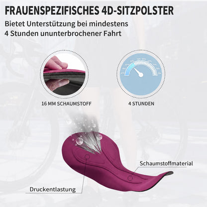 Damen Loose Fit 2-in-1 MTB Fahrradhose mit 4D Sitzpolster