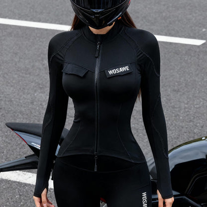Damen Thermo Motorradjacke, Reflektierend & Fleece Gefüttert (Ohne Protektoren)