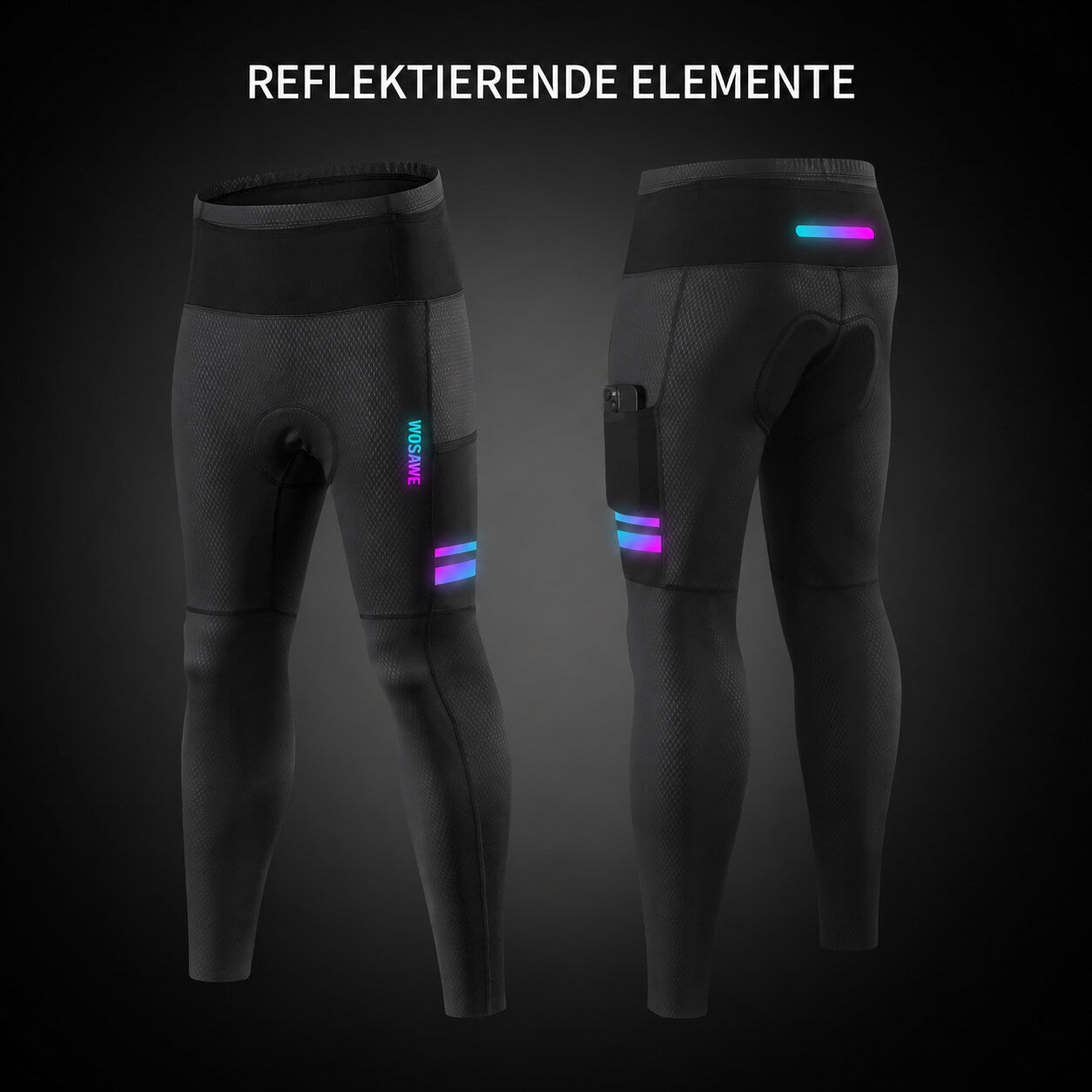 Fahrradhose Lang Herren– Atmungsaktiv mit 4D Sitzpolster & Seitentaschen