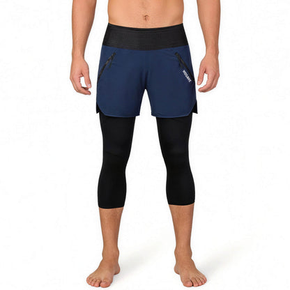 Herren 2-in-1 Fahrrad Caprihose mit Polsterung – MTB Radhose mit mehreren Taschen