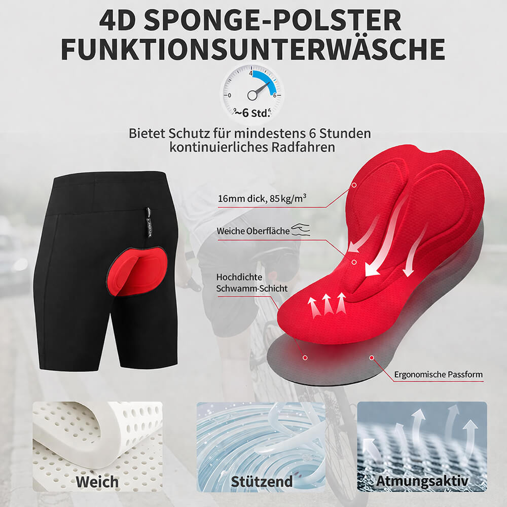 Herren 2-in-1 MTB Fahrradhose – Gepolstert, Atmungsaktiv und Schnelltrocknend
