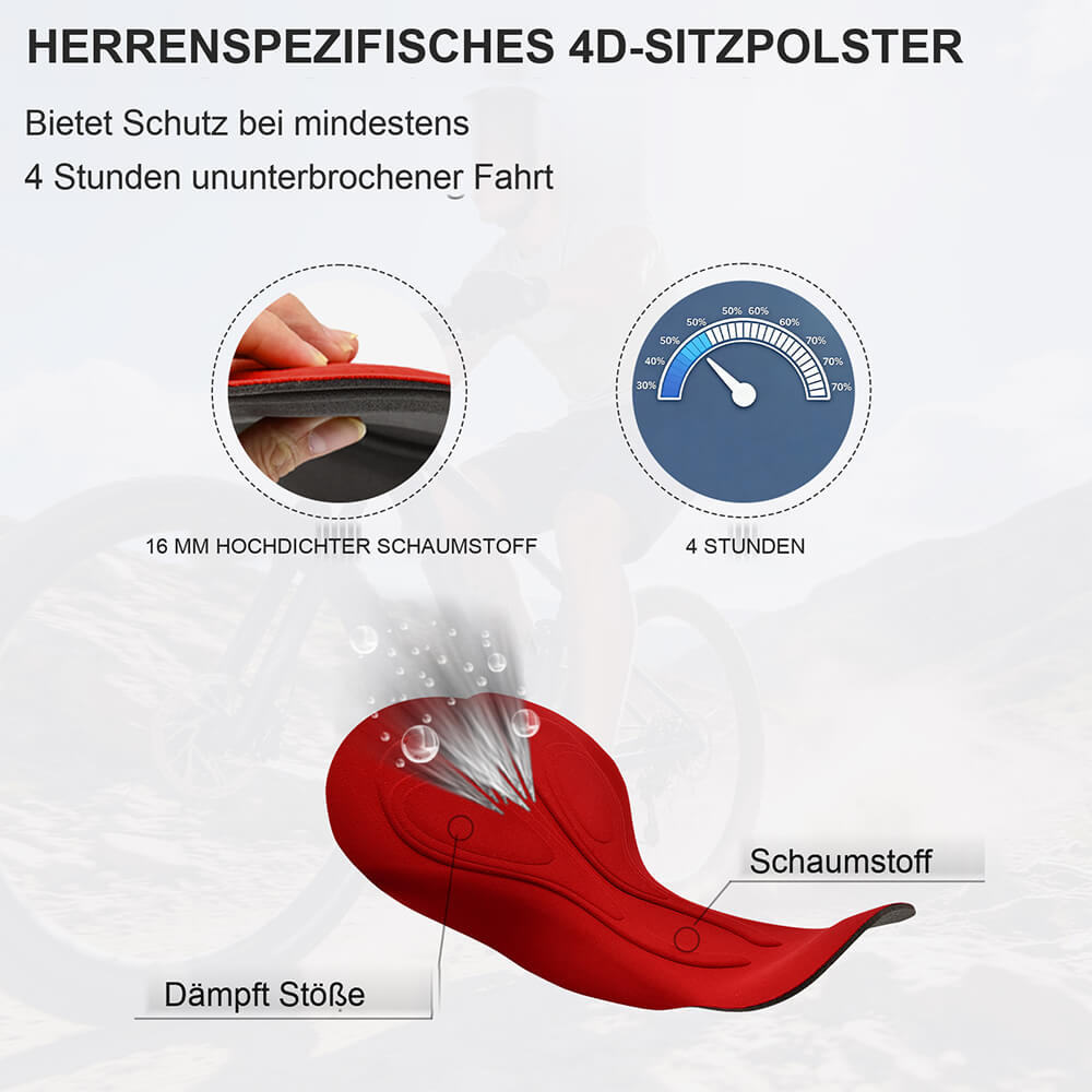 Herren 2-in-1 MTB Radhose mit 4D Sitzpolster & Cargotaschen