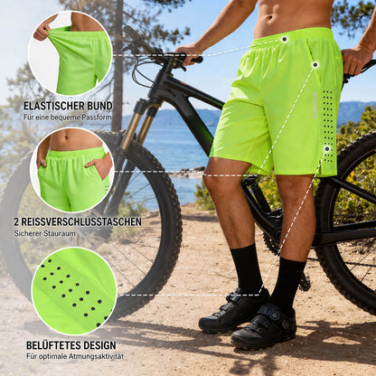 Herren Baggy Fahrradhose mit 3D-Sitzpolster – MTB Radhose für Freizeit und Radfahren