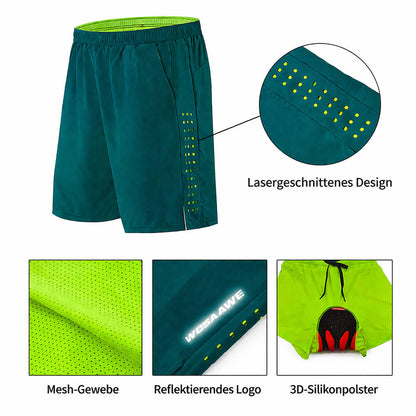 Herren Baggy Fahrradhose mit 3D-Sitzpolster – MTB Radhose für Freizeit und Radfahren