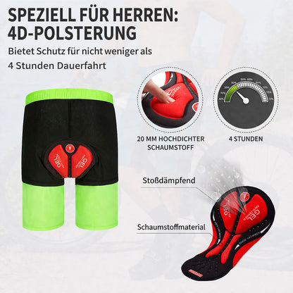 Herren Baggy Fahrradhose mit 3D-Sitzpolster – MTB Radhose für Freizeit und Radfahren