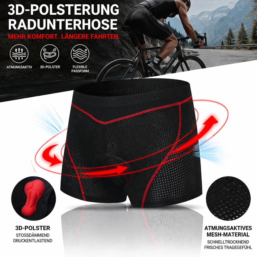 Herren Fahrrad-Innenhose mit 5D-Gelpolster – Atmungsaktiv