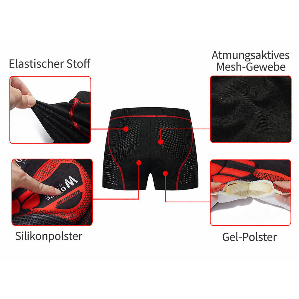 Herren Fahrrad-Innenhose mit 5D-Gelpolster – Atmungsaktiv