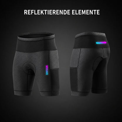 Herren Fahrrad-Kompressionsshorts mit Sitzpolster und Cargo-Taschen