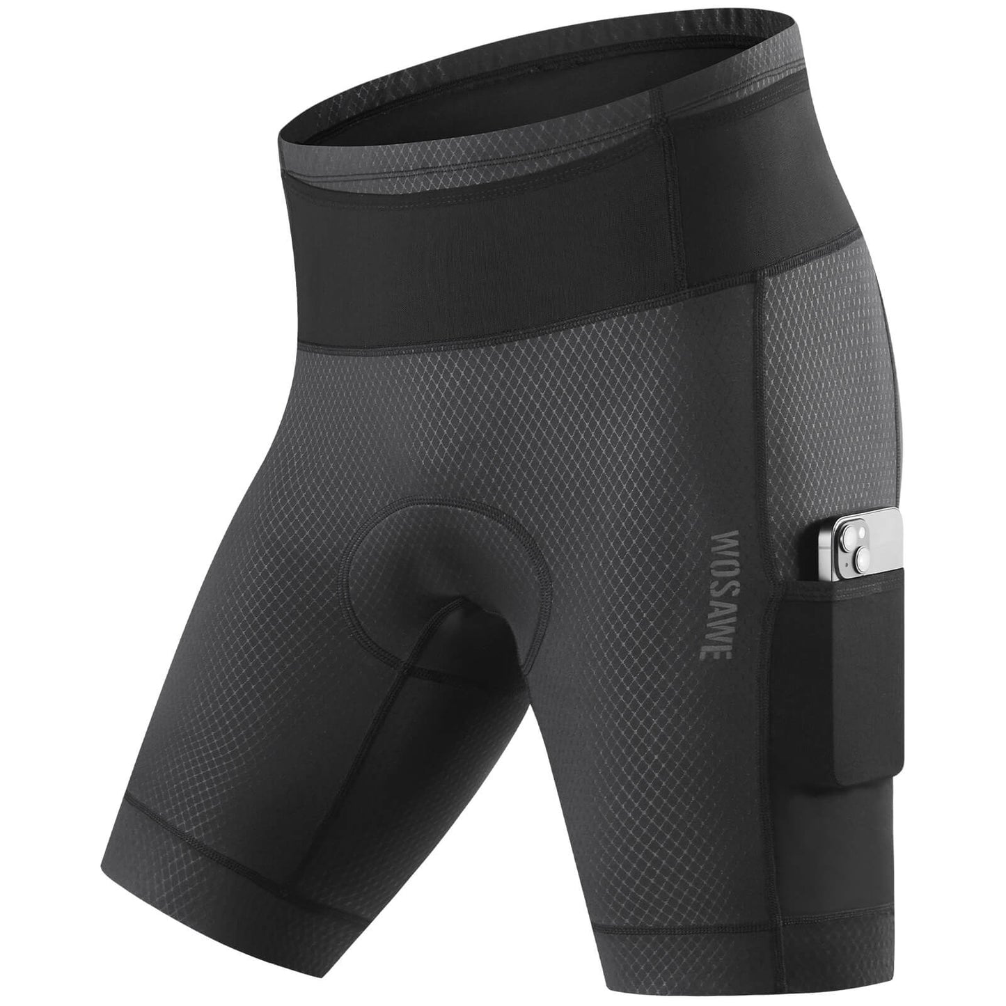 Herren Fahrrad-Kompressionsshorts mit Sitzpolster und Cargo-Taschen