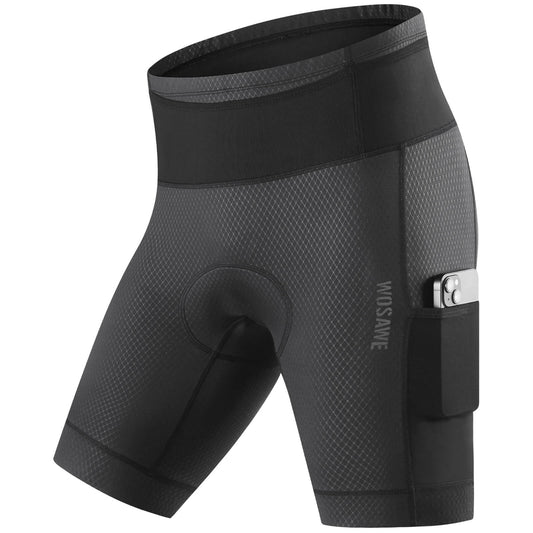 Herren Fahrrad-Kompressionsshorts mit Sitzpolster und Cargo-Taschen