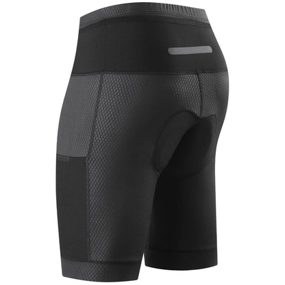 Herren Fahrrad-Kompressionsshorts mit Sitzpolster und Cargo-Taschen
