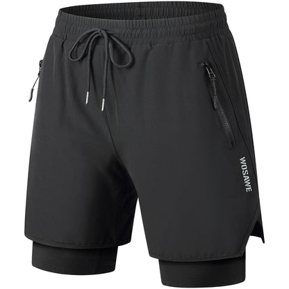 Herren Fahrradhose 2-in-1 mit Sitzpolster – Atmungsaktiv & Schnell trocknend