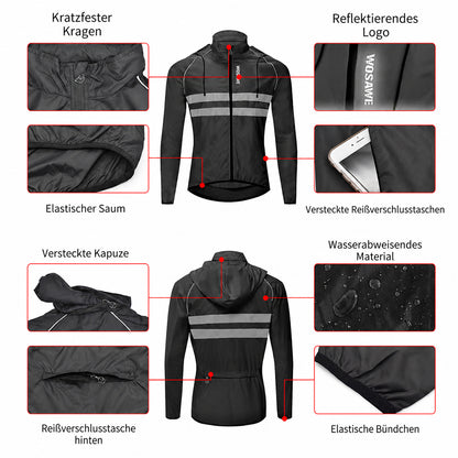 Herren Fahrradjacke mit Kapuze – Leicht, Atmungsaktiv & Winddicht