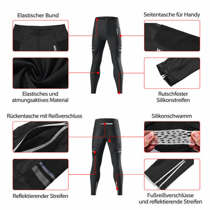 Herren Lange Fahrradhose mit Sitzpolster – Elastisch und atmungsaktiv