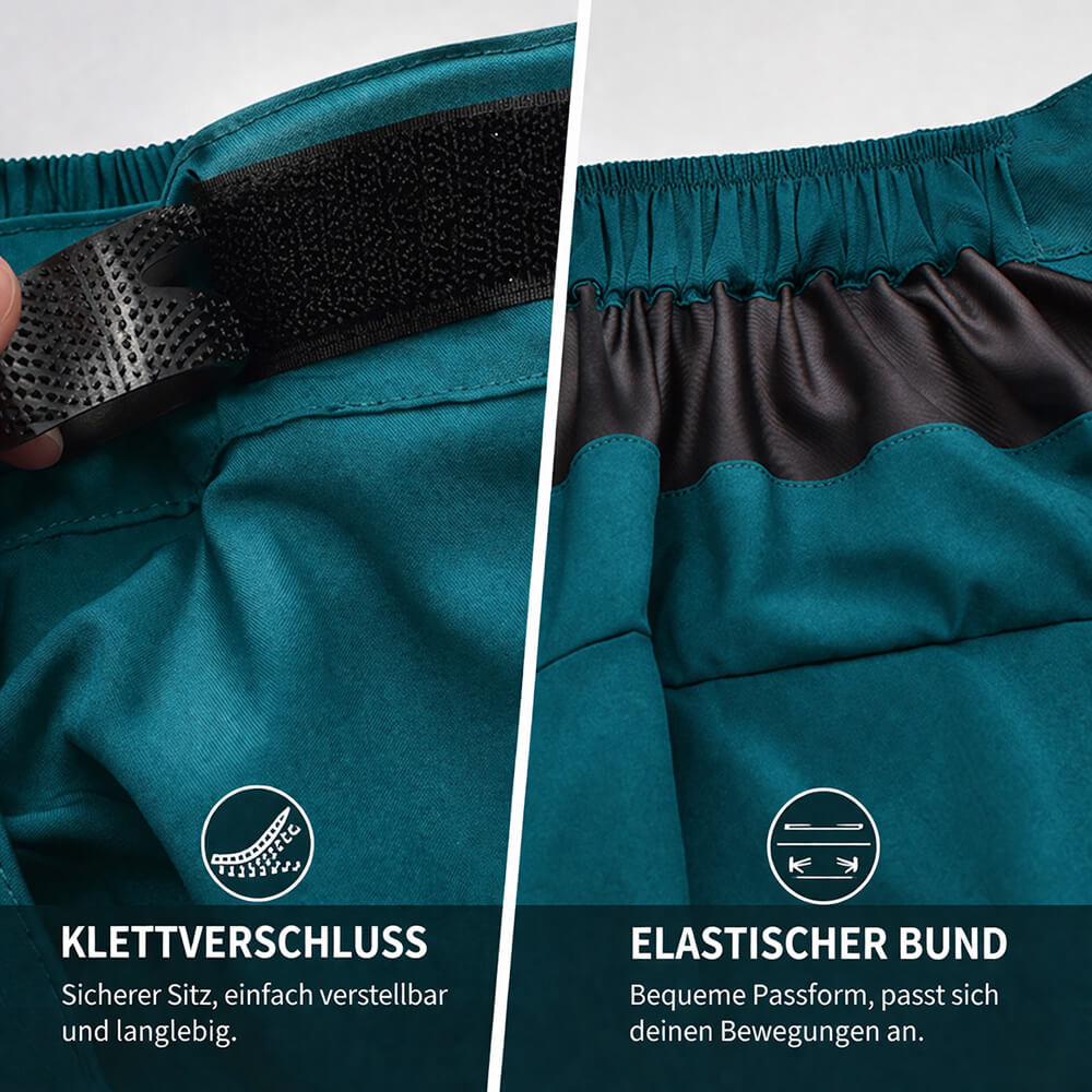 Herren MTB Fahrradhose mit integriertem Sitzpolster – Schnell trocknend, Lockerer Schnitt, Mehrere Taschen