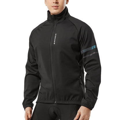 Herren Outdoor Fahrradjacke – Winddicht, mit Thermofleece und reflektierenden Elementen für Herbst und Winter