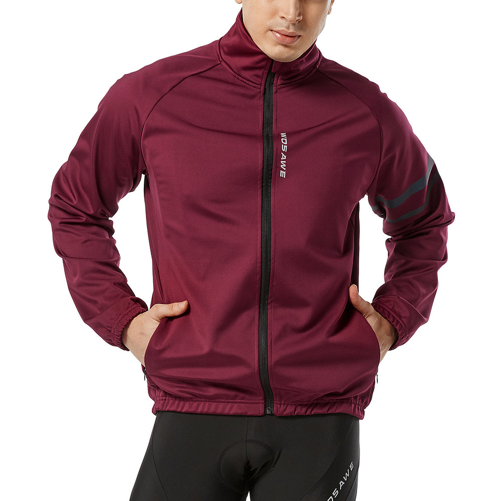 Herren Outdoor Fahrradjacke – Winddicht, mit Thermofleece und reflektierenden Elementen für Herbst und Winter