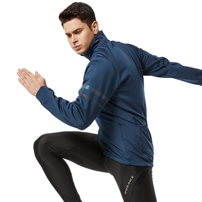 Herren Outdoor Fahrradjacke – Winddicht, mit Thermofleece und reflektierenden Elementen für Herbst und Winter
