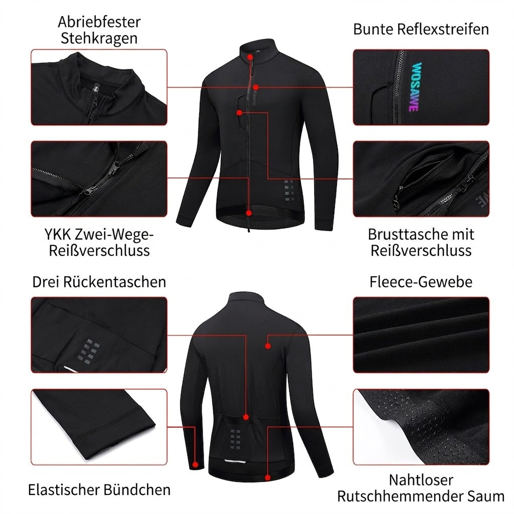 Herren Radjacke für Herbst und Winter – warm, winddicht und wasserdicht