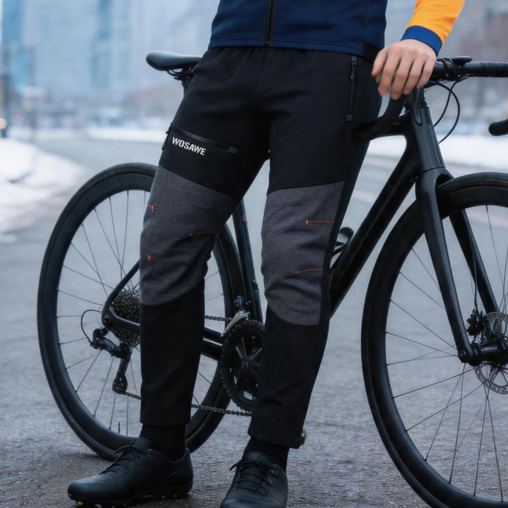 Herren Winter Fahrradhose gefüttert mit Sitzpolster, windabweisend & warm