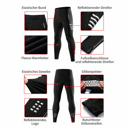 Herren Winter Fahrradhose mit Fleece-Futter und Sitzpolster – Warme Radhose