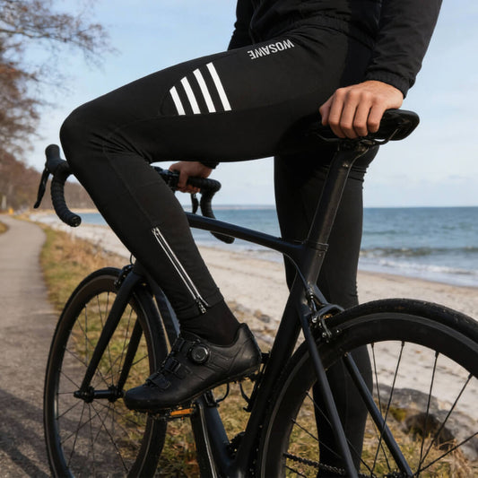 Herren Winter Fahrradhose mit Fleece-Futter und Sitzpolster – Warme Radhose