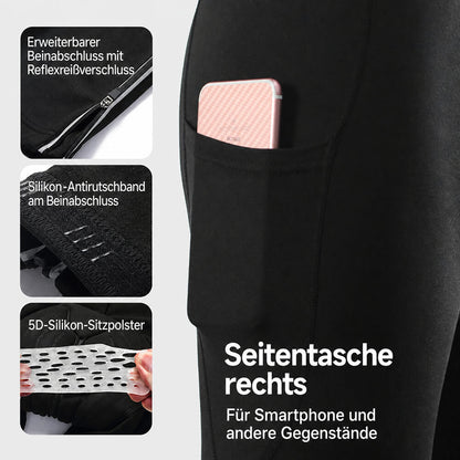 Herren Winter Fahrradhose mit Fleece-Futter und Sitzpolster – Warme Radhose