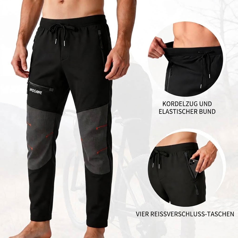 Herren Winter Fahrradhose gefüttert mit Sitzpolster, windabweisend & warm