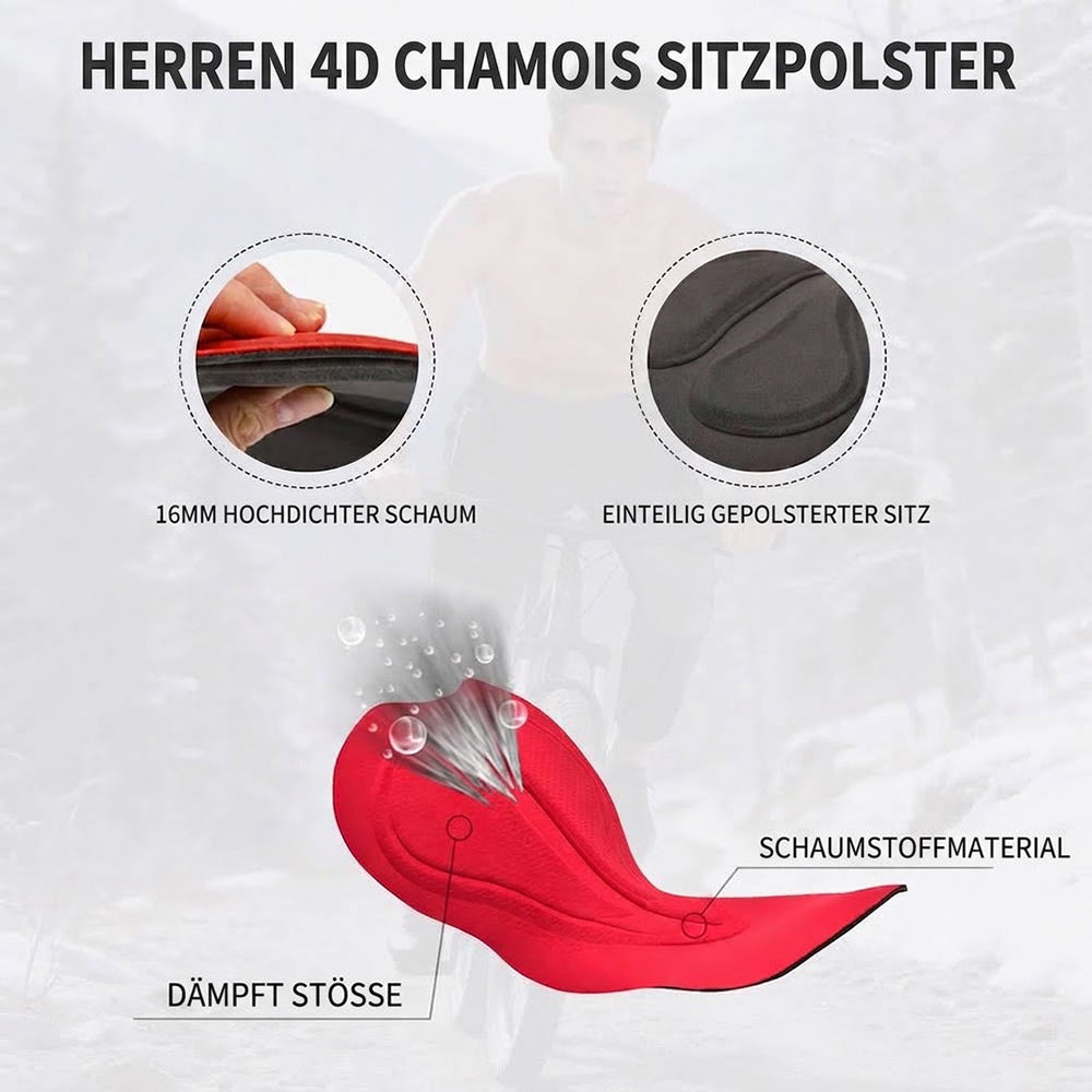 Herren Winter Fahrradhose gefüttert mit Sitzpolster, windabweisend & warm