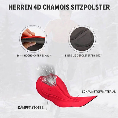 Herren Winter Fahrradhose gefüttert mit Sitzpolster, windabweisend & warm