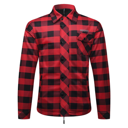 Karierte Unisex Motorradjacke mit Fleece-Futter für Herbst & Winter
