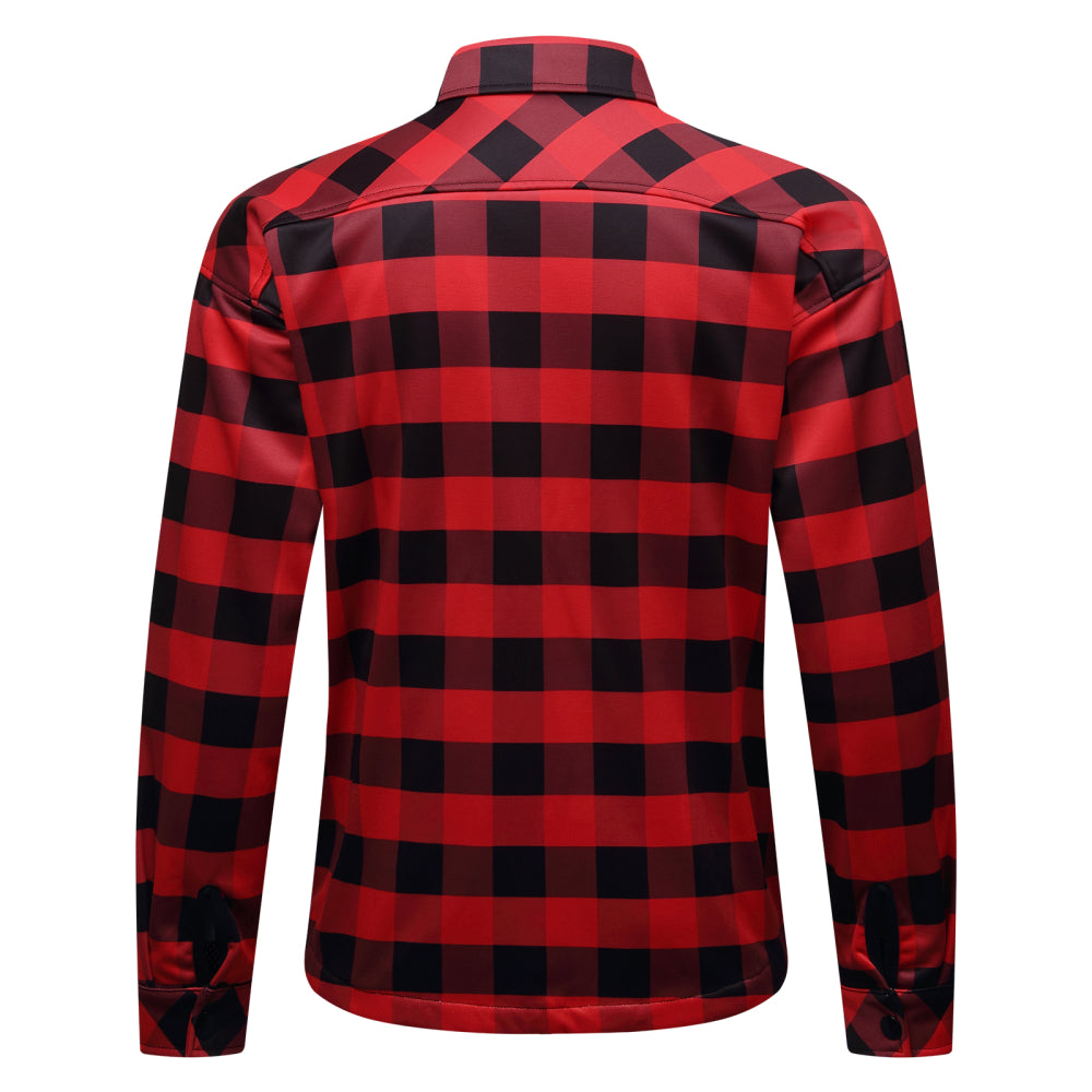 Karierte Unisex Motorradjacke mit Fleece-Futter für Herbst & Winter