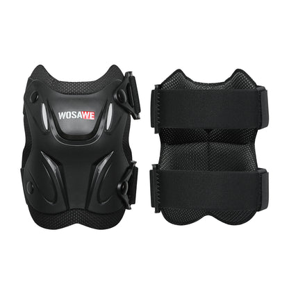 Motorrad Protektoren Set Knie & Ellbogen, PE-Hartschale, EVA, Verstellbar, Schwarz