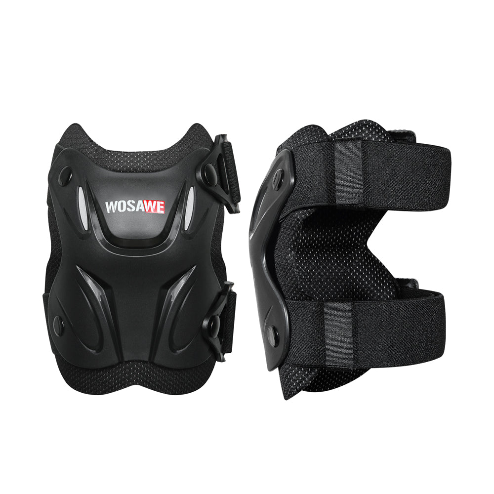 Motorrad Protektoren Set Knie & Ellbogen, PE-Hartschale, EVA, Verstellbar, Schwarz