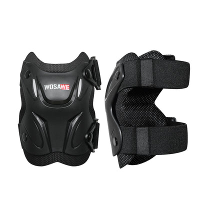 Motorrad Protektoren Set Knie & Ellbogen, PE-Hartschale, EVA, Verstellbar, Schwarz