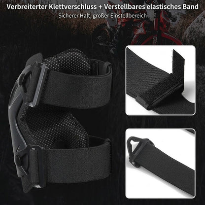 Motorrad Protektoren Set Knie & Ellbogen, PE-Hartschale, EVA, Verstellbar, Schwarz
