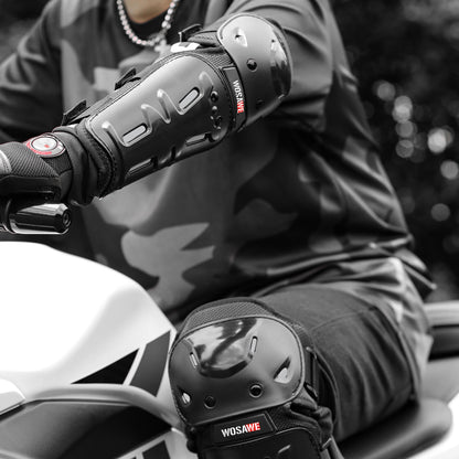 Motorrad Knieschoner & Ellenbogenschoner PE-Schale EVA Schwarz
