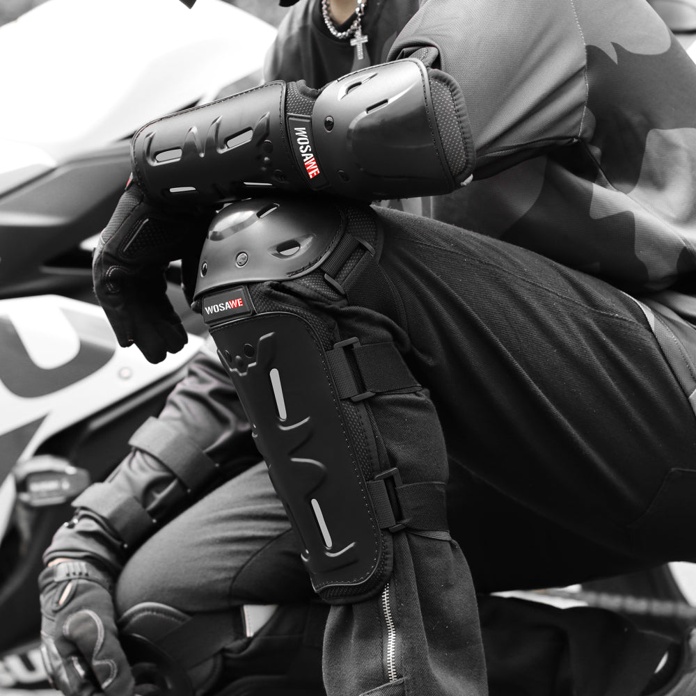 Motorrad Knieschoner & Ellenbogenschoner PE-Schale EVA Schwarz