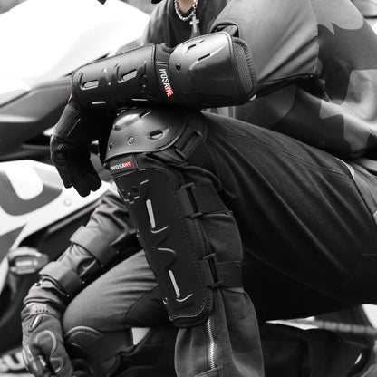 Motorrad Knieschoner & Ellenbogenschoner PE-Schale EVA Schwarz