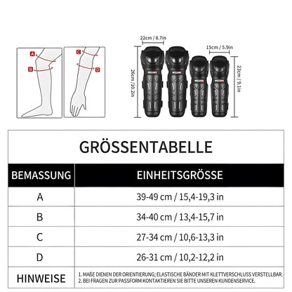 Motorrad Knieschoner & Ellenbogenschoner PE-Schale EVA Schwarz