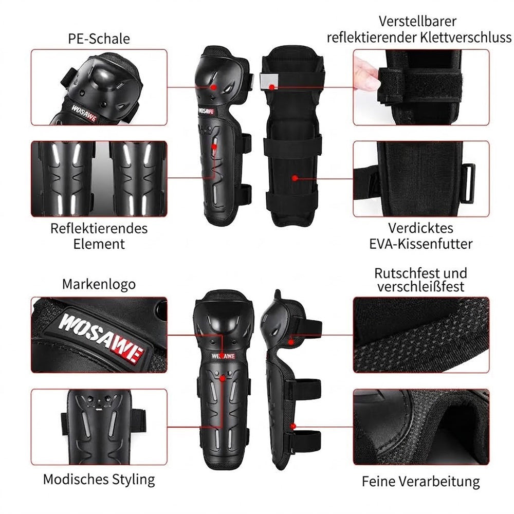 Motorrad Knieschoner & Ellenbogenschoner PE-Schale EVA Schwarz