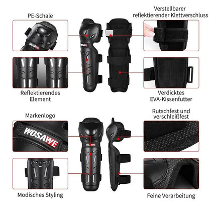 Motorrad Knieschoner & Ellenbogenschoner PE-Schale EVA Schwarz