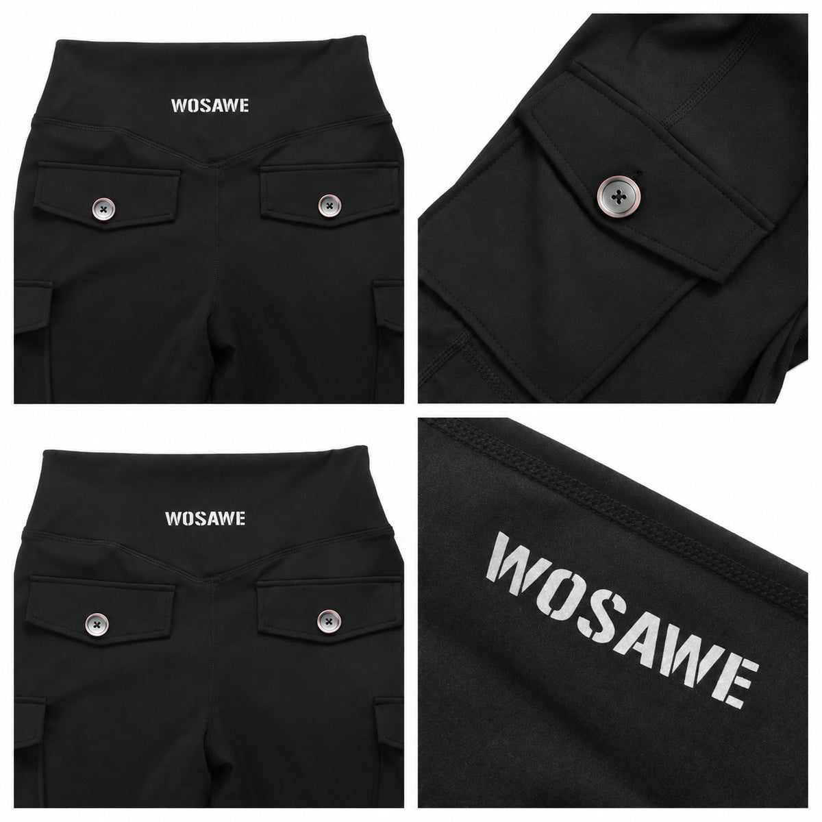Motorradhose Damen Schlaghose High Waist Biker Leggings mit Protektorentaschen