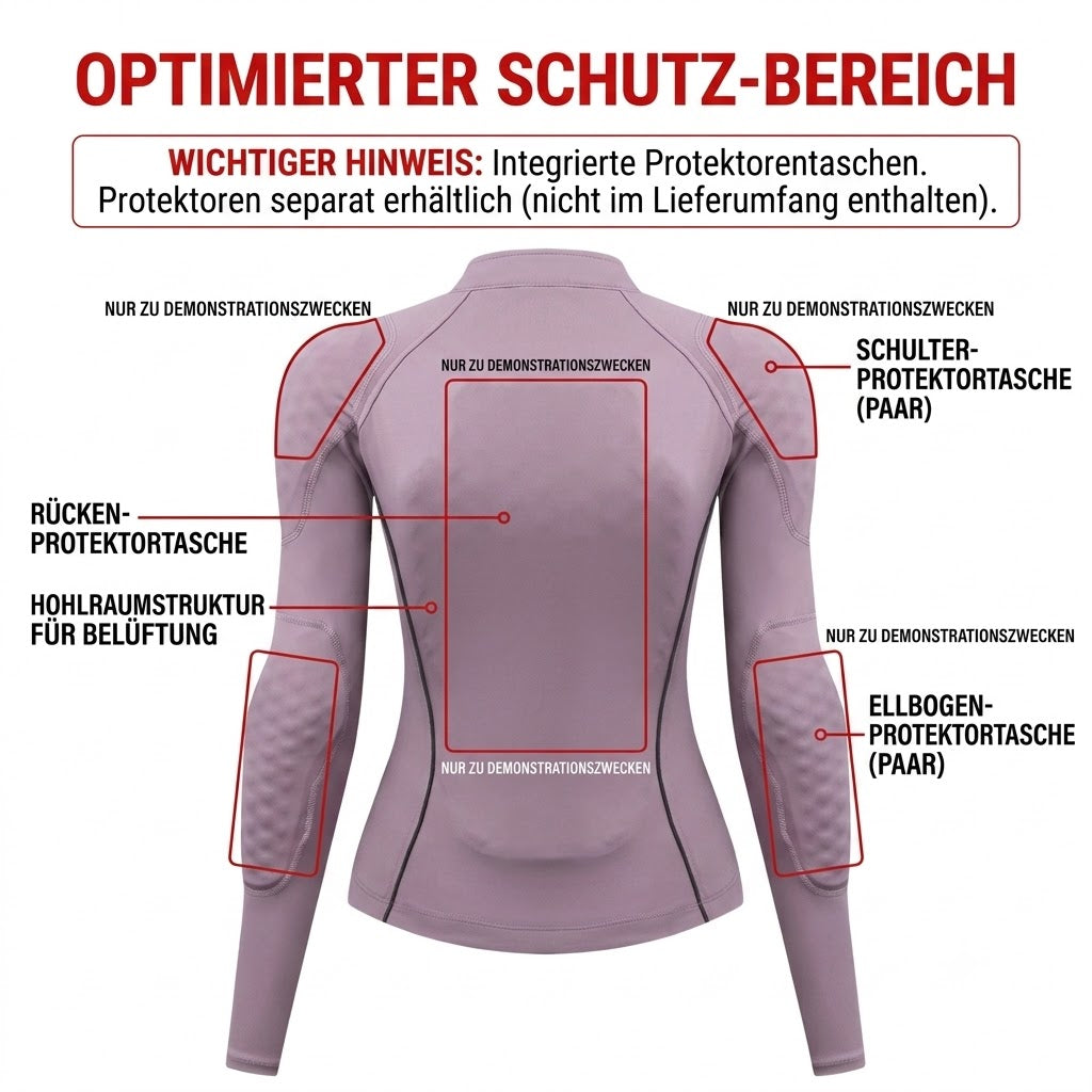 Motorradjacke Damen Atmungsaktiv & Elastisch mit Protektorentaschen (Ohne Protektoren)