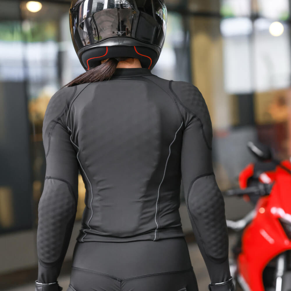 Motorradjacke Damen Atmungsaktiv & Elastisch mit Protektorentaschen (Ohne Protektoren)