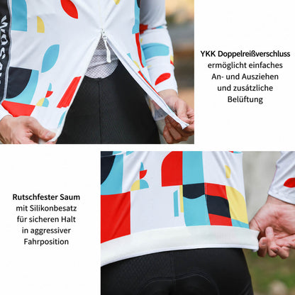 Radtrikot Herren Langarm mit 3 Rückentaschen – Leicht, Atmungsaktiv und Schnelltrocknend