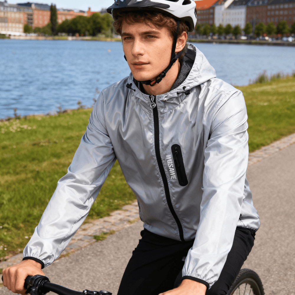 Reflektierende Fahrradjacke für Damen und Herren – Leichte MTB-Windjacke