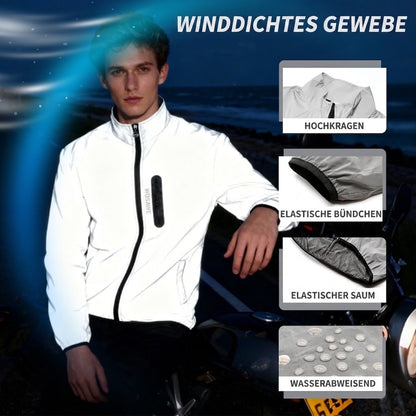 Reflektierende Fahrradjacke für Damen und Herren – Leichte MTB-Windjacke